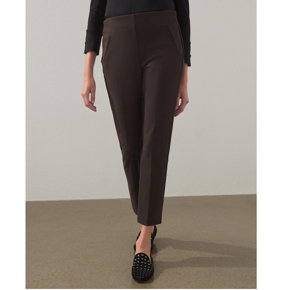 NEW Chico's Women's City Chic Side Zip Pants Brown Slim Straight Ankle 3 (16/18) - Picture 1 of 8